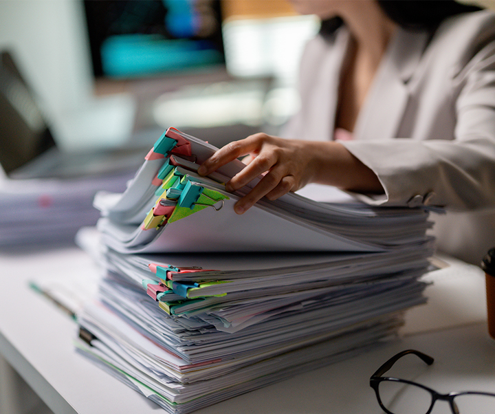 Stack of Titles on Desk